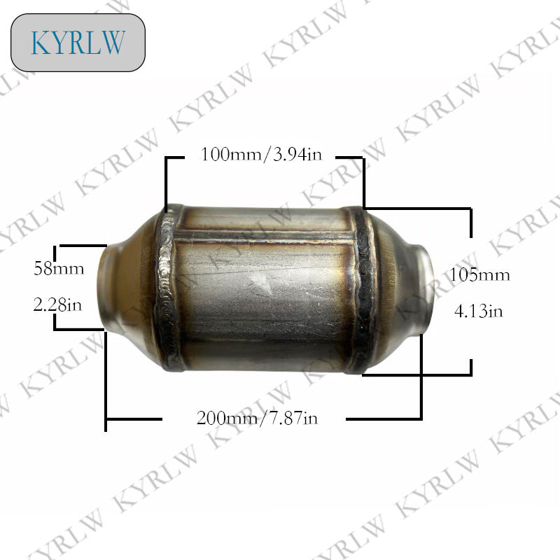 4.13in universal three-way catalytic converters are compatible with Euro3/4/5/6 models 300cpsi high flow ceramic catalyst